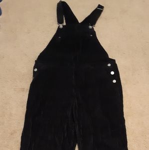 Black Corduroy Women's Overalls